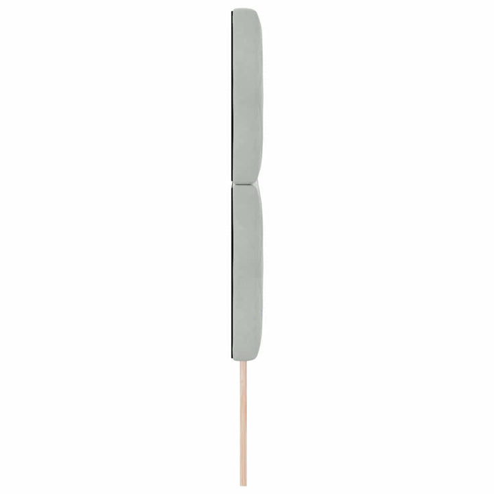 Fløjl Sengegavl Argyle med hovedgærde Lysegrå 140 cm Fløjl