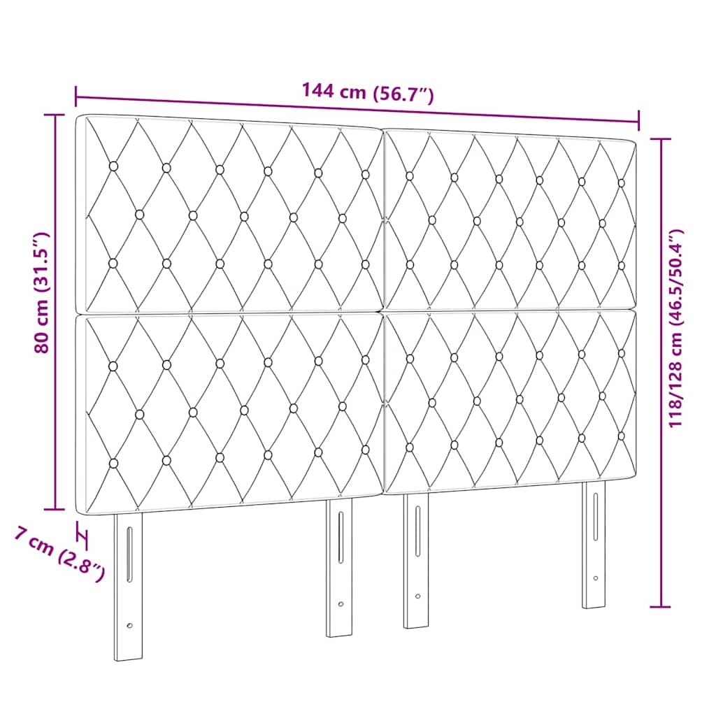 Fløjl Sengegavl Argyle med hovedgærde Lysegrå 140 cm Fløjl