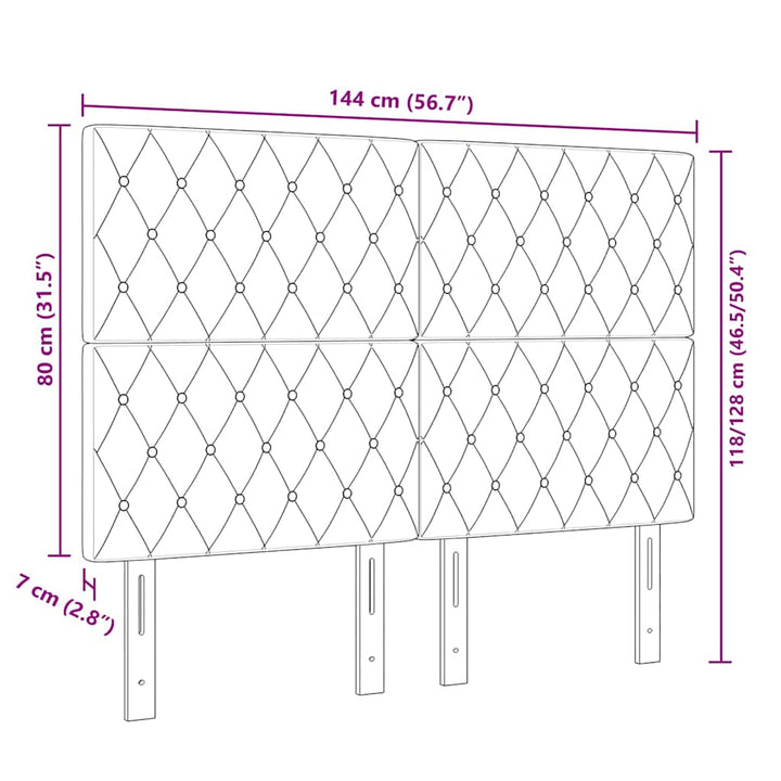 Fløjl Sengegavl Argyle med hovedgærde Mørkegrå 140 cm Fløjl