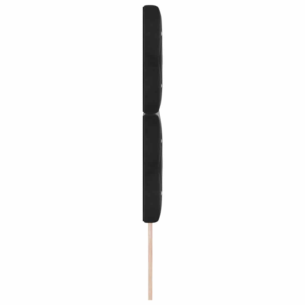 Fløjl Sengegavl Argyle med hovedgærde Sort 140 cm Fløjl