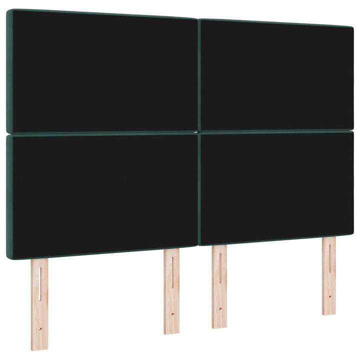 Fløjl Sengegavl Argyle med hovedgærde Mørkegrøn 140 cm Fløjl