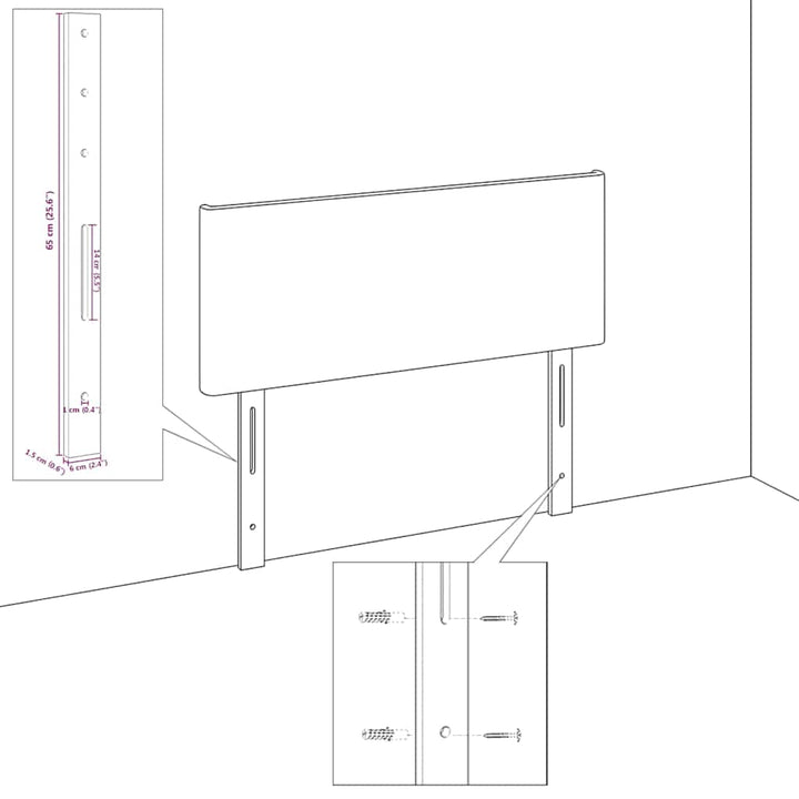 Fløjl Sengegavl Argyle med hovedgærde Lysegrå 160 cm Fløjl