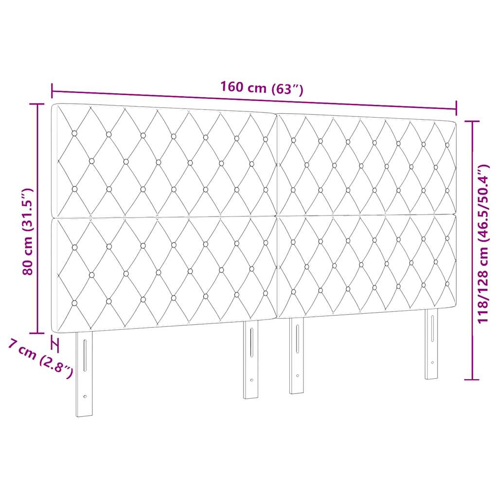Fløjl Sengegavl Argyle med hovedgærde Sort 160 cm Fløjl