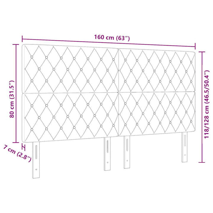 Fløjl Sengegavl Argyle med hovedgærde Sort 160 cm Fløjl