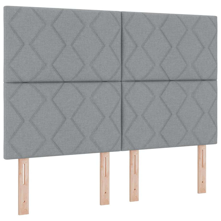 Stofseng gavl Geometrisk med hovedgærde Lysegrå 140 cm Stof