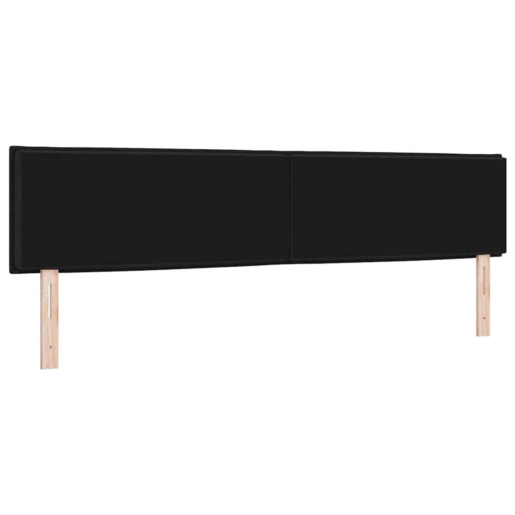 LED sengegavl med LED -strimmellys Vægmonteret Sort 200 cm Stof