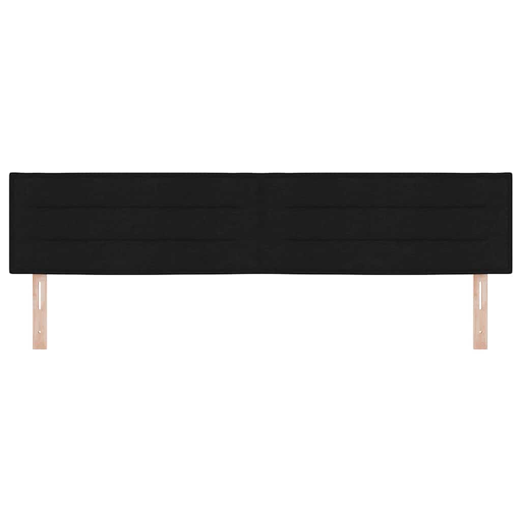 LED sengegavl med LED -strimmellys Vægmonteret Sort 200 cm Stof