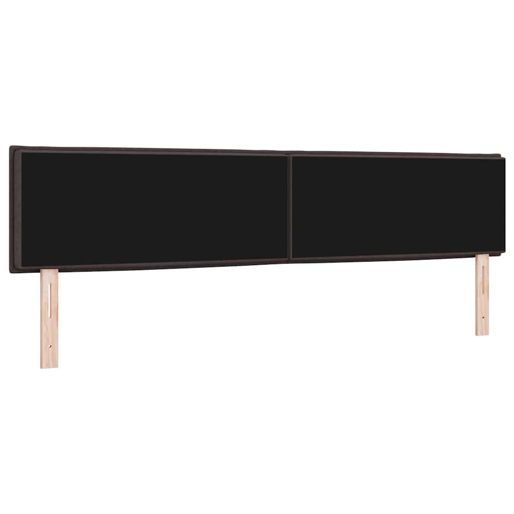 LED sengegavl med LED -strimmellys Mørkebrun 200 cm Stof
