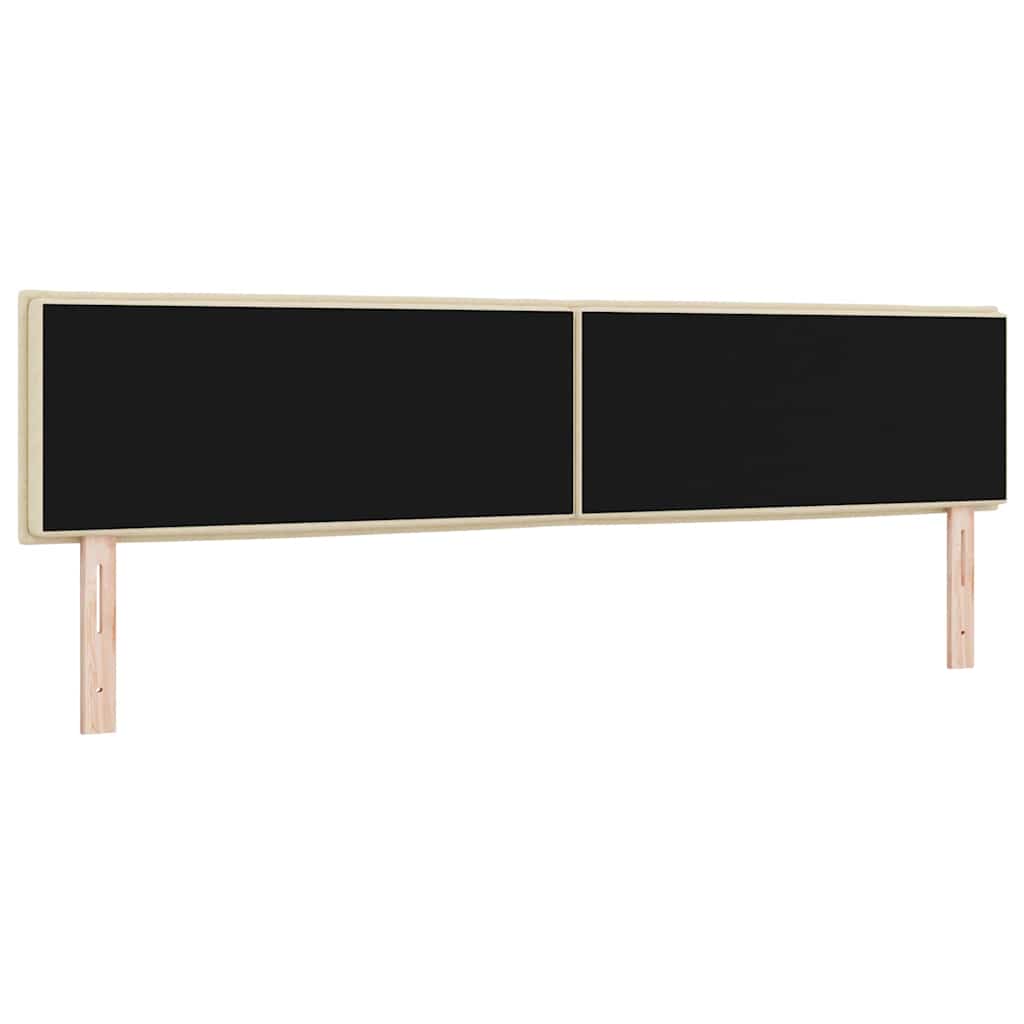 LED sengegavl med LED -strimmellys Creme 200 cm Stof