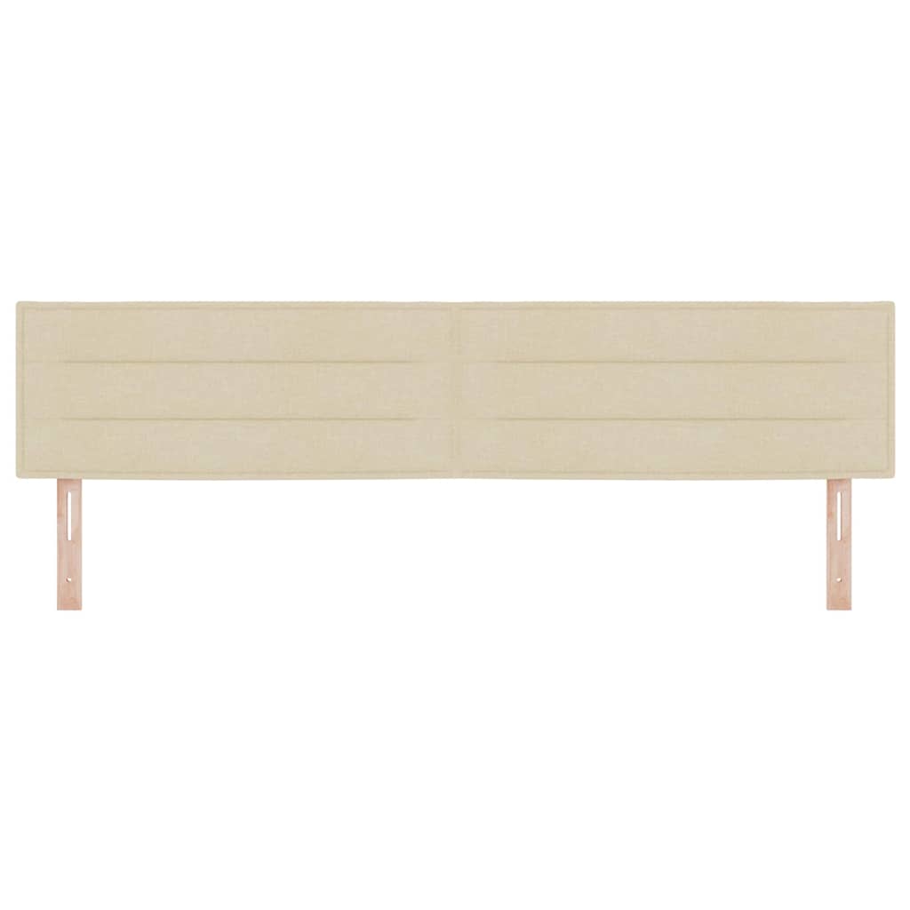 LED sengegavl med LED -strimmellys Creme 200 cm Stof