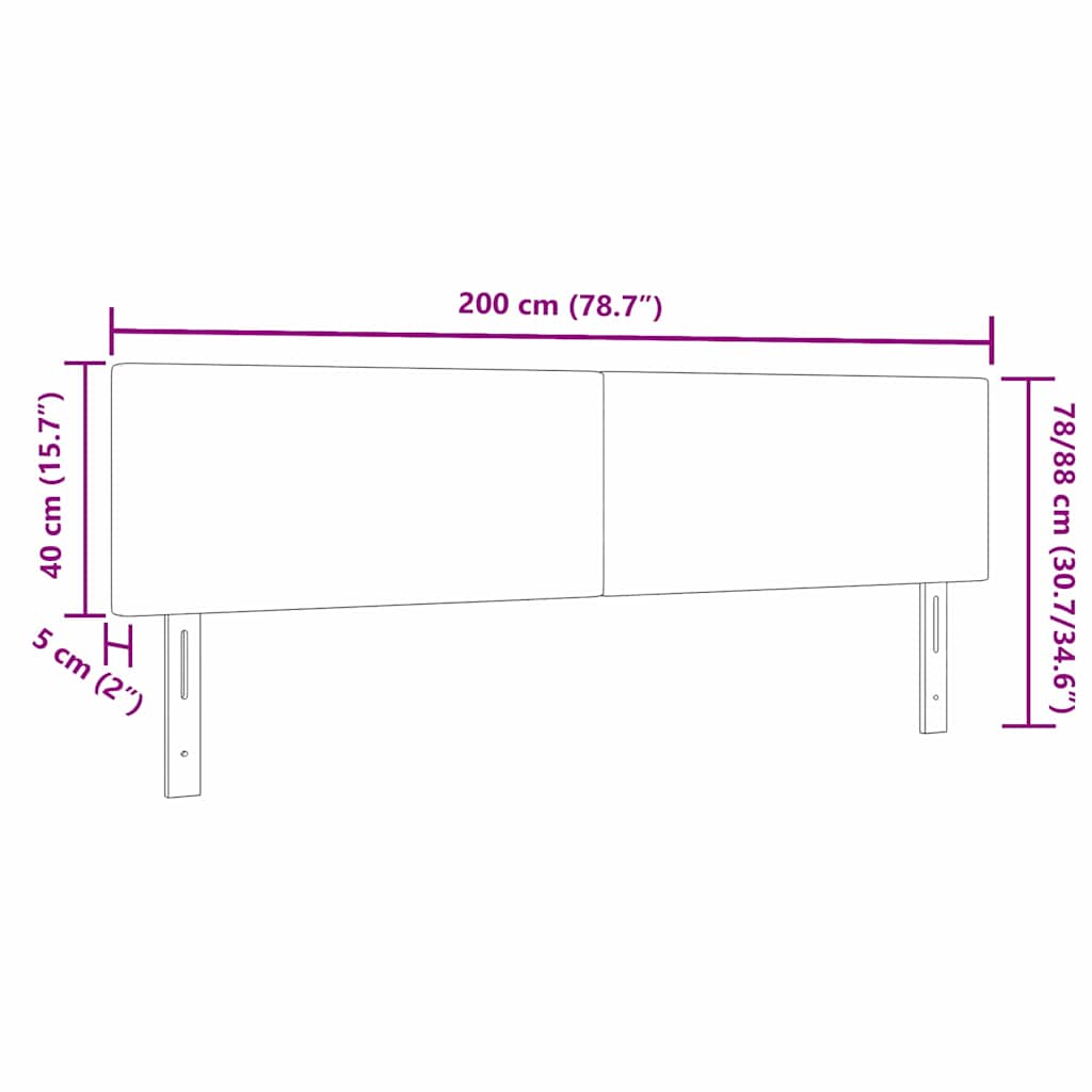 LED sengegavl med LED -strimmellys Grå grøn 200 cm Stof