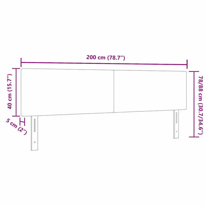 LED sengegavl med LED -strimmellys Grå grøn 200 cm Stof