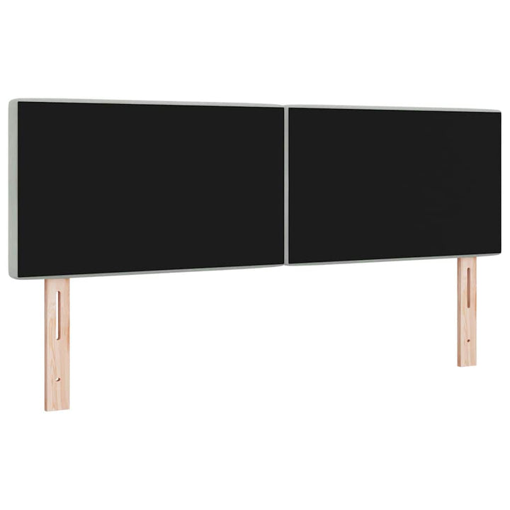 LED Sengegavl med LED -strimmellys Argyle Lysegrå 144 cm Fløjl
