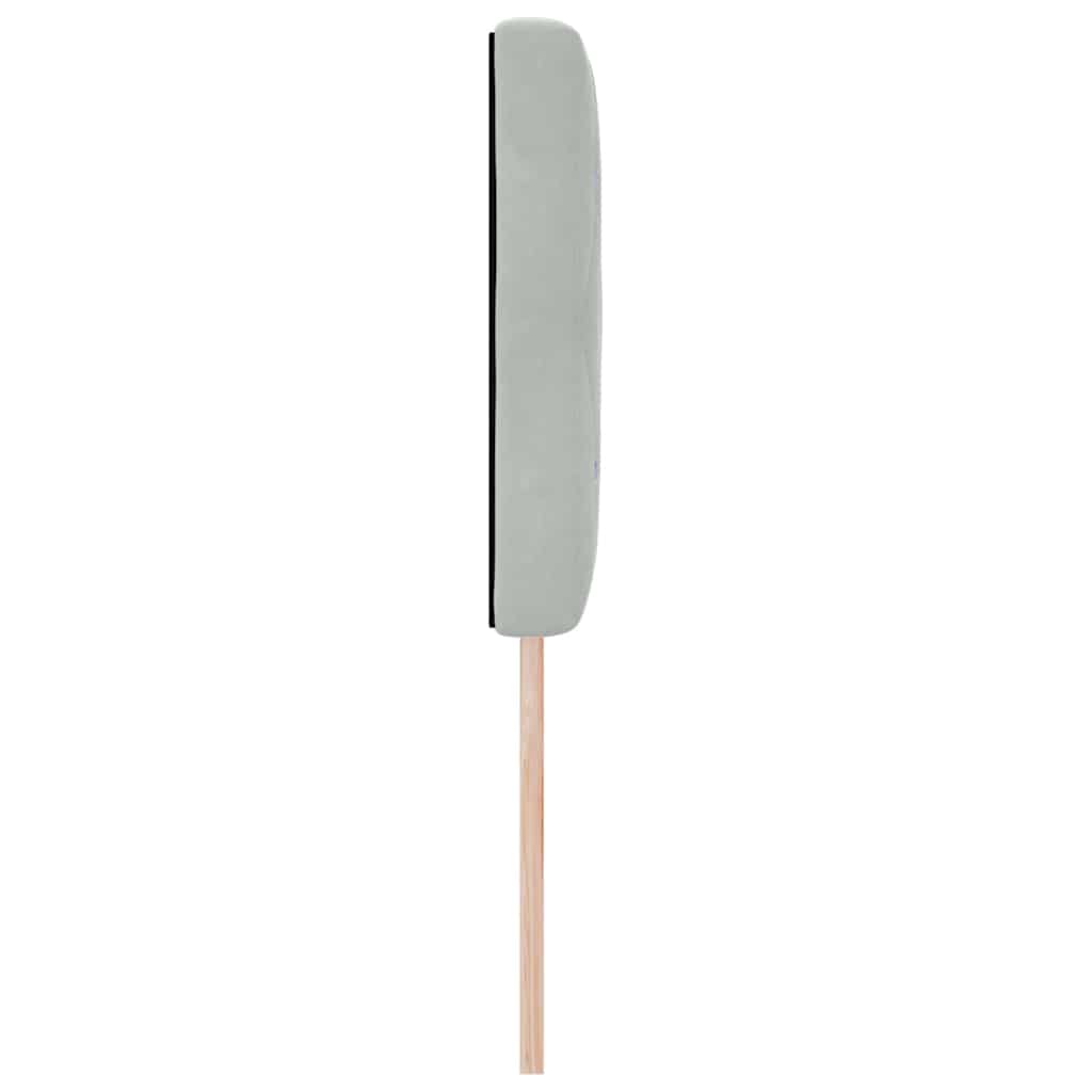 LED Sengegavl med LED -strimmellys Argyle Lysegrå 144 cm Fløjl