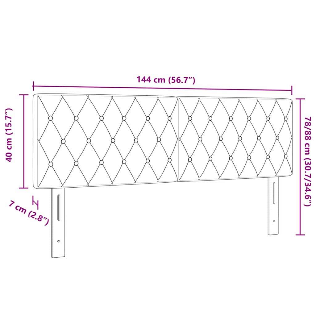 LED Sengegavl med LED -strimmellys Argyle Lysegrå 144 cm Fløjl