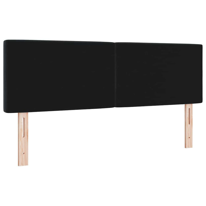 LED Sengegavl med LED -strimmellys Argyle Sort 144 cm Fløjl