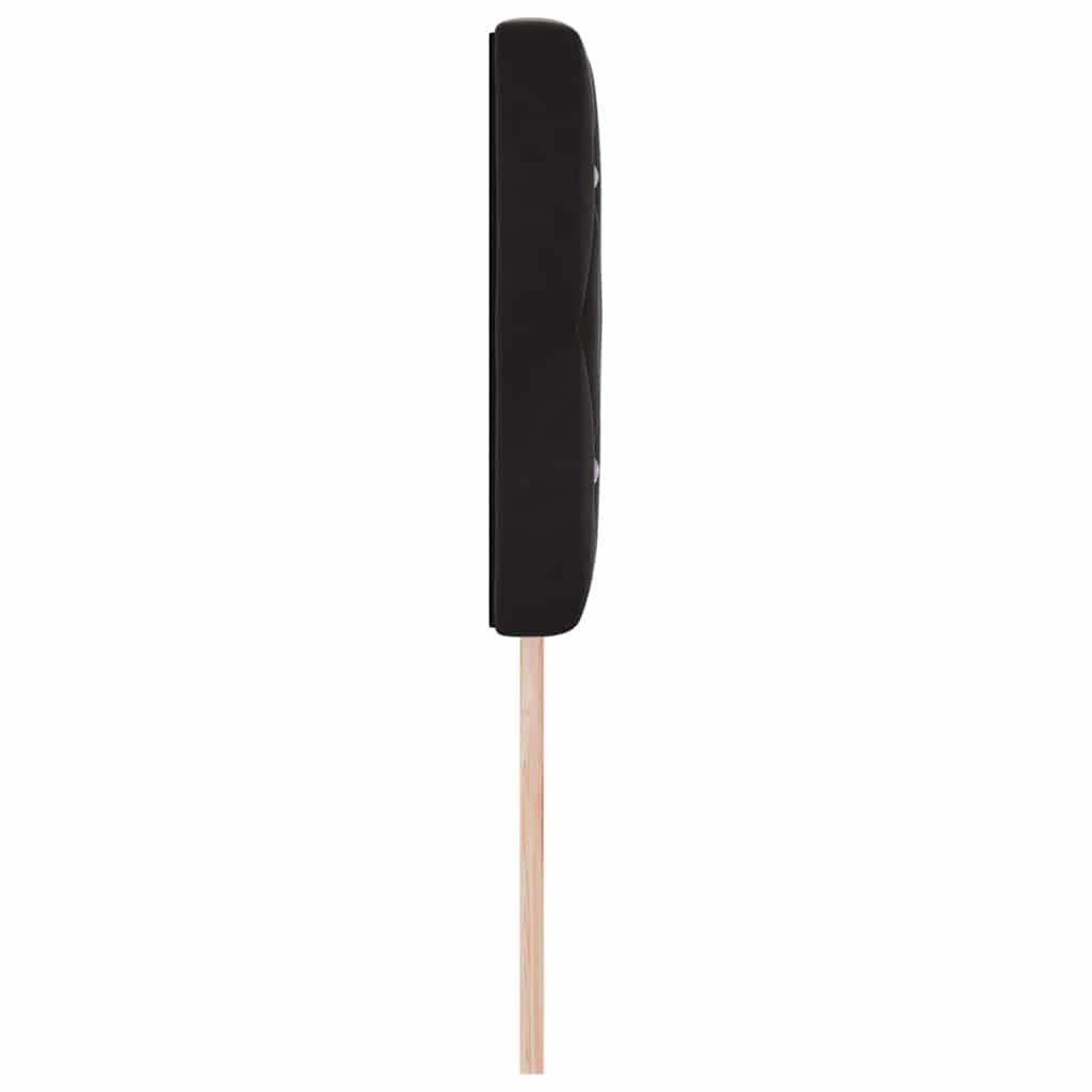 LED Sengegavl med LED -strimmellys Argyle Sort 144 cm Fløjl
