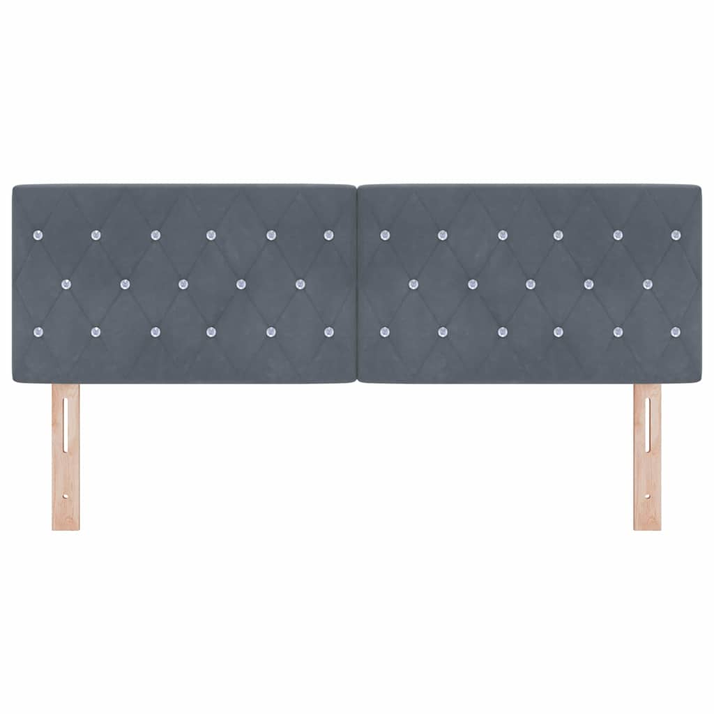 LED Sengegavl med LED -strimmellys Argyle Mørkegrå 80 cm Fløjl