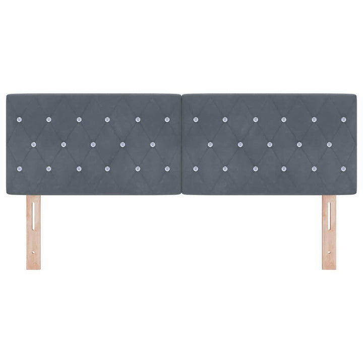 LED Sengegavl med LED -strimmellys Argyle Mørkegrå 80 cm Fløjl