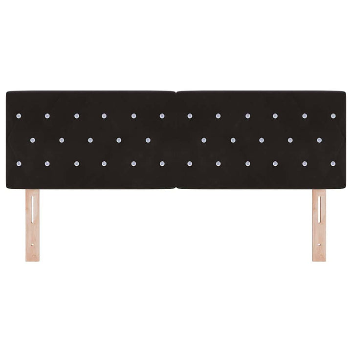 LED Sengegavl med LED -strimmellys Argyle Sort 80 cm Fløjl