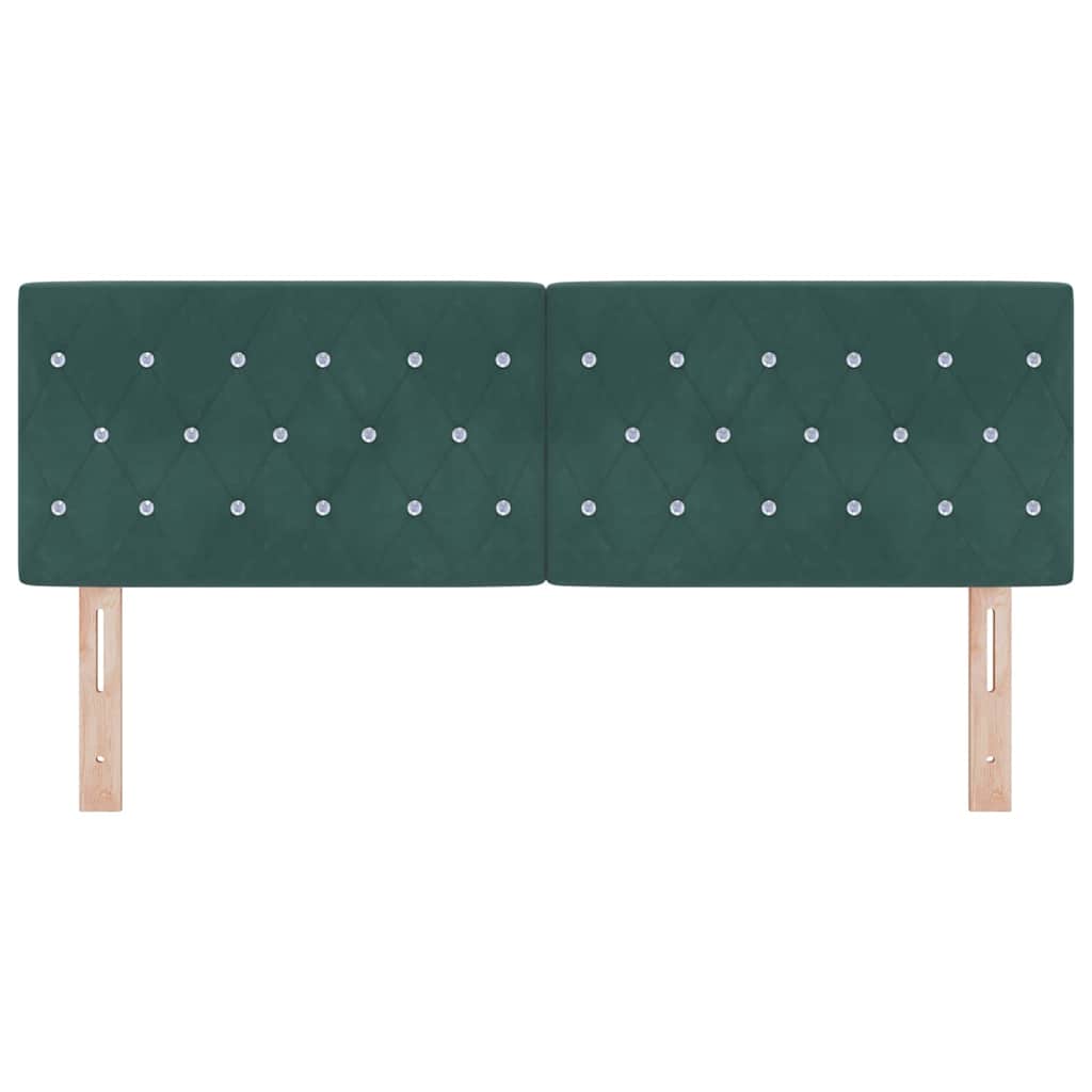 LED Sengegavl med LED -strimmellys Argyle Mørkegrøn 80 cm Fløjl