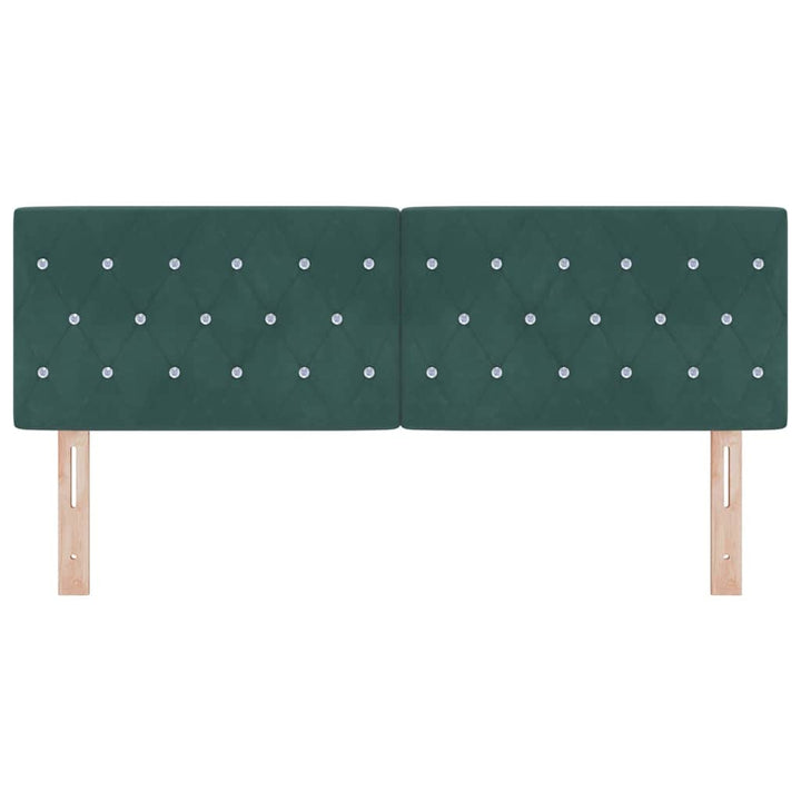 LED Sengegavl med LED -strimmellys Argyle Mørkegrøn 80 cm Fløjl