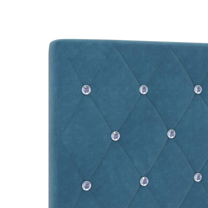 LED Sengegavl med LED -strimmellys Argyle Mørkeblå 80 cm Fløjl