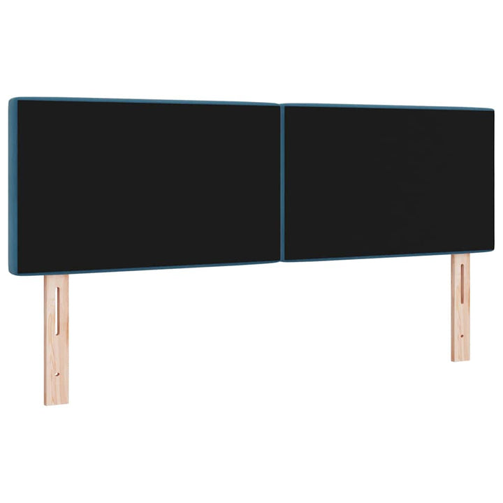 LED Sengegavl med LED -strimmellys Argyle Mørkeblå 80 cm Fløjl