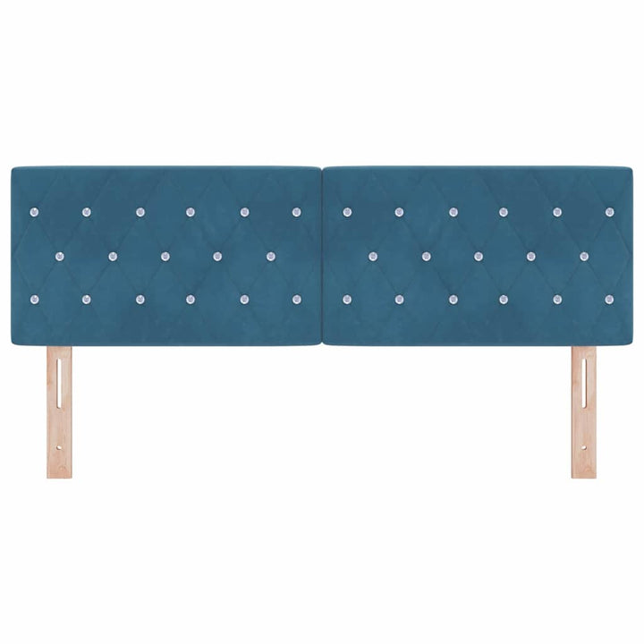 LED Sengegavl med LED -strimmellys Argyle Mørkeblå 80 cm Fløjl