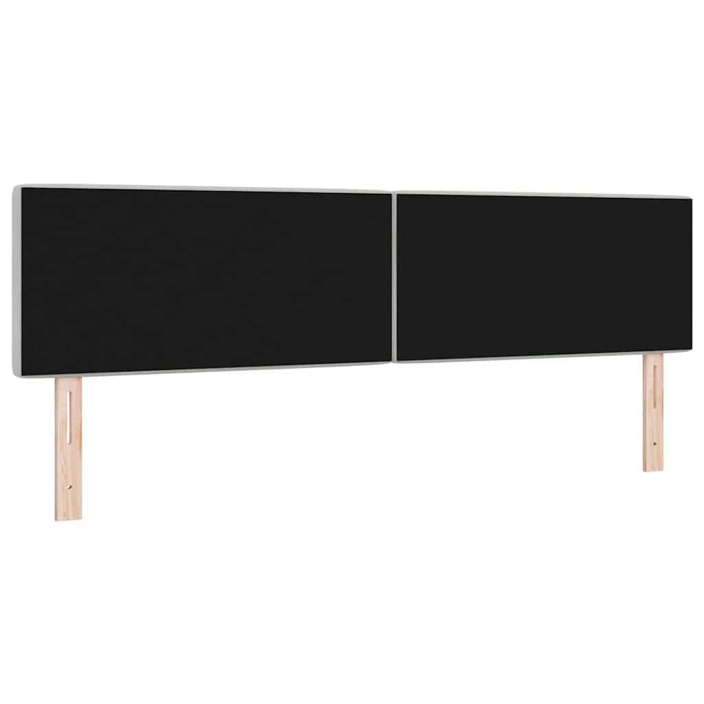 LED Sengegavl med LED -strimmellys Argyle Lysegrå 90 cm Fløjl