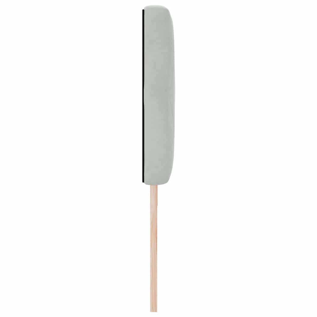LED Sengegavl med LED -strimmellys Argyle Lysegrå 90 cm Fløjl