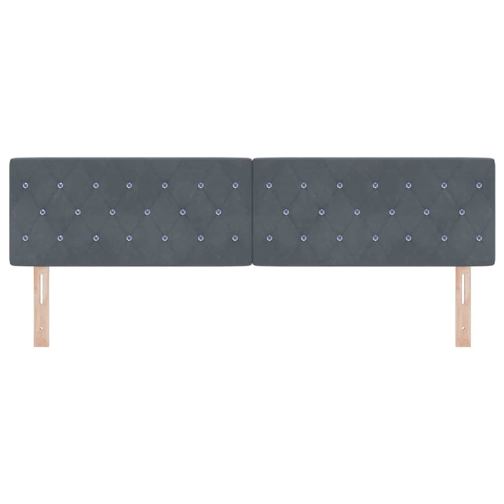 LED Sengegavl med LED -strimmellys Argyle Mørkegrå 90 cm Fløjl