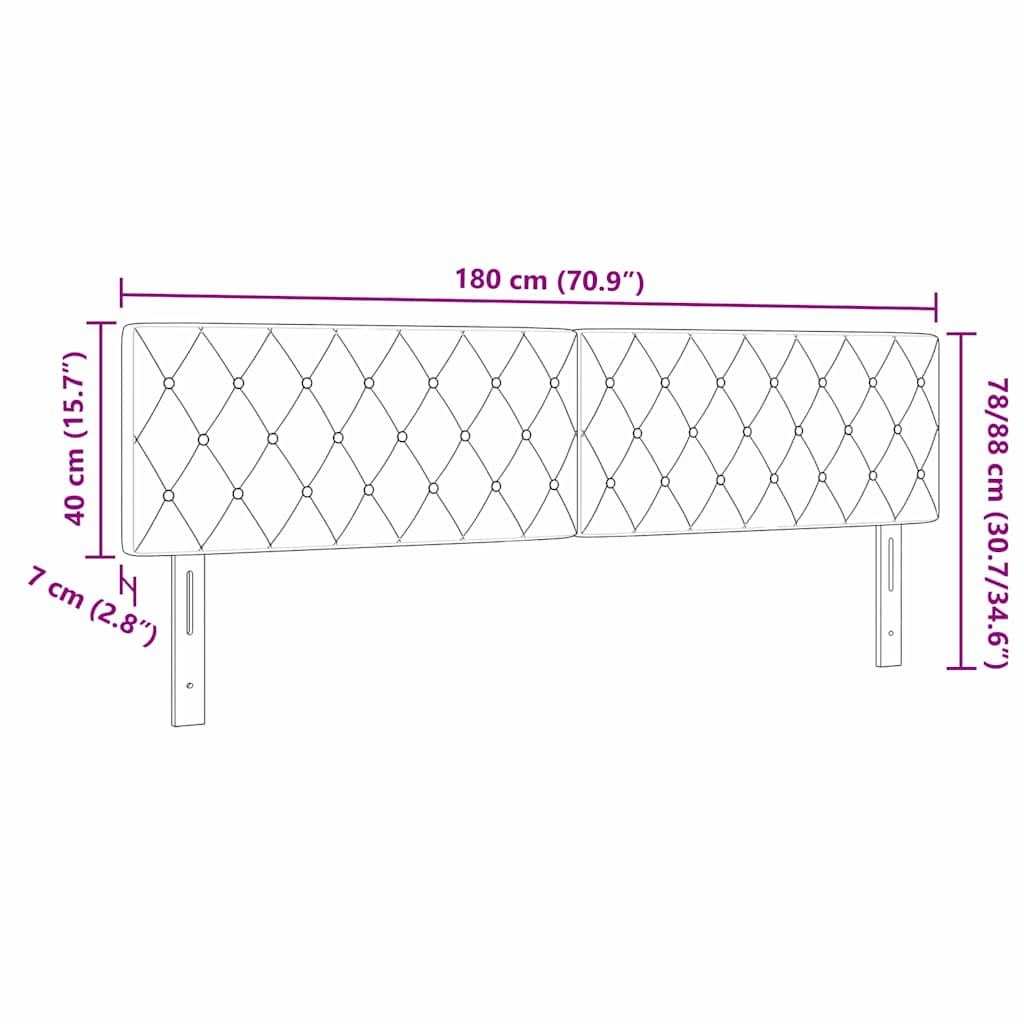 LED Sengegavl med LED -strimmellys Argyle Mørkegrå 90 cm Fløjl