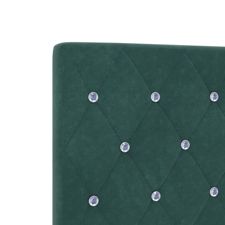 LED Sengegavl med LED -strimmellys Argyle Mørkegrøn 90 cm Fløjl