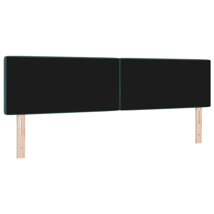 LED Sengegavl med LED -strimmellys Argyle Mørkegrøn 90 cm Fløjl