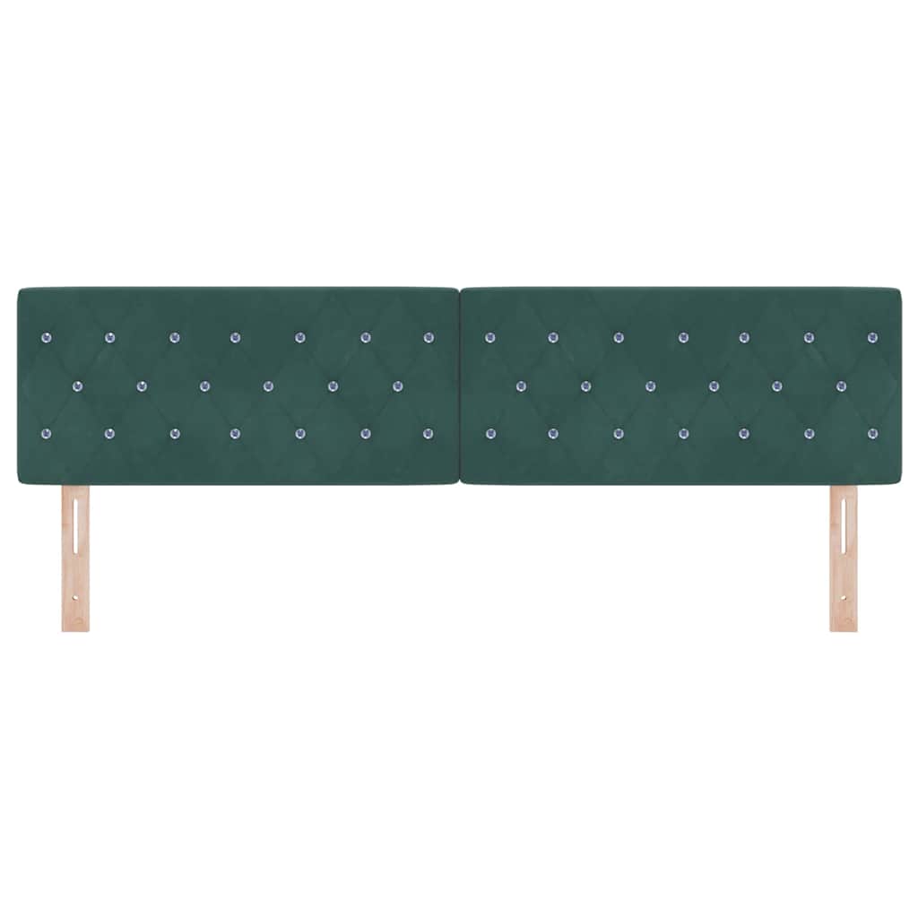 LED Sengegavl med LED -strimmellys Argyle Mørkegrøn 90 cm Fløjl