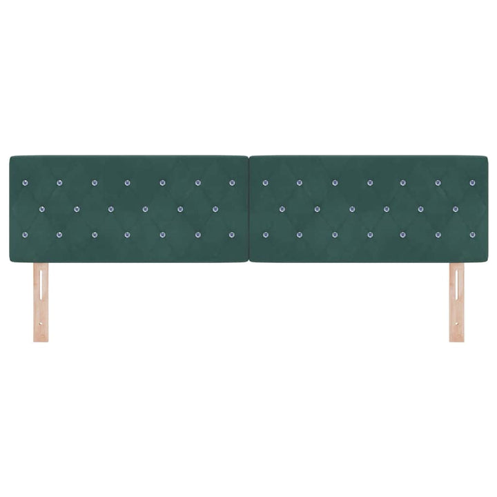 LED Sengegavl med LED -strimmellys Argyle Mørkegrøn 90 cm Fløjl