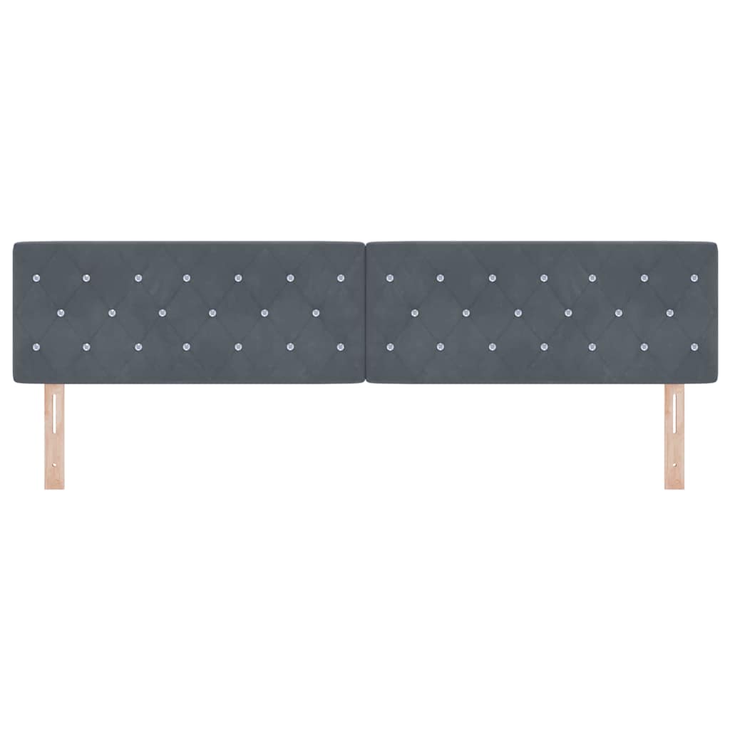 LED Sengegavl med LED -strimmellys Argyle Mørkegrå 100 cm Fløjl