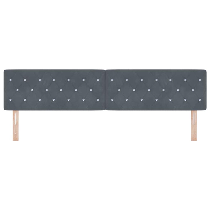 LED Sengegavl med LED -strimmellys Argyle Mørkegrå 100 cm Fløjl