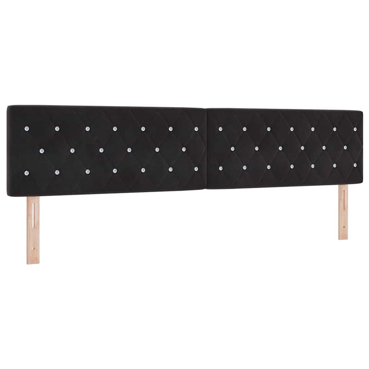 LED Sengegavl med LED -strimmellys Argyle Sort 100 cm Fløjl