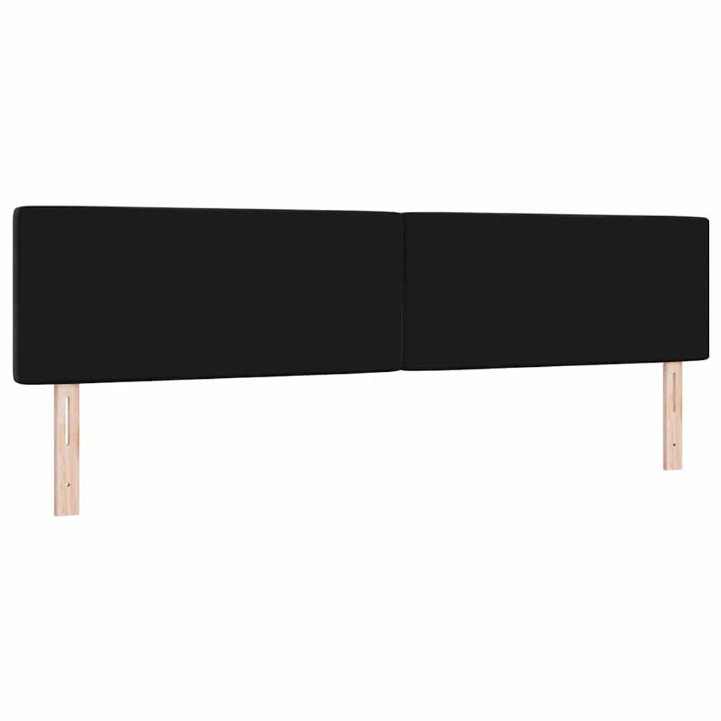 LED Sengegavl med LED -strimmellys Argyle Sort 100 cm Fløjl