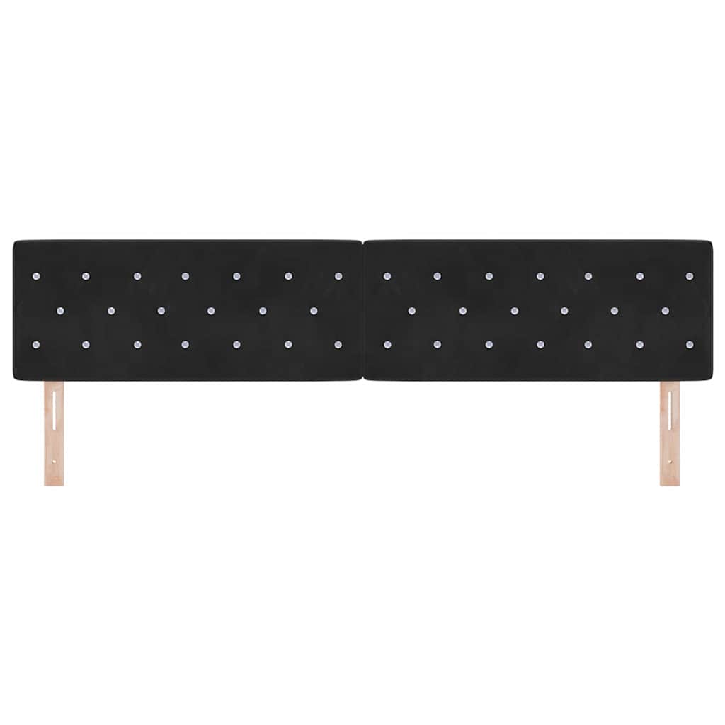 LED Sengegavl med LED -strimmellys Argyle Sort 100 cm Fløjl
