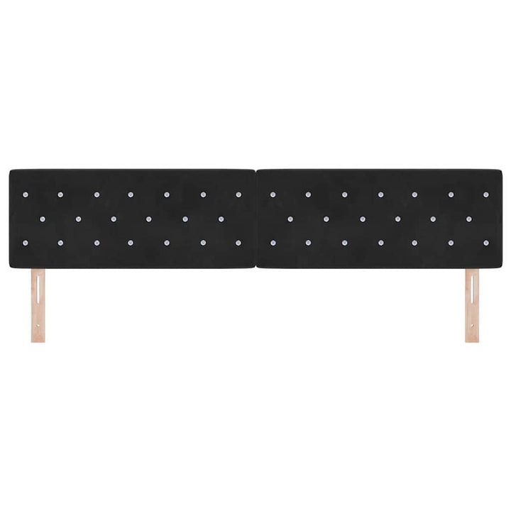 LED Sengegavl med LED -strimmellys Argyle Sort 100 cm Fløjl