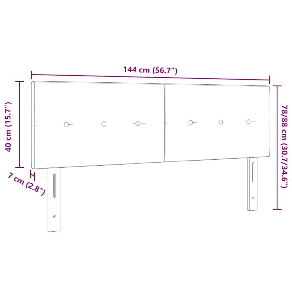 Hovedgærde med LED -strimmellys med hovedgærde Blå 72 cm Fløjl