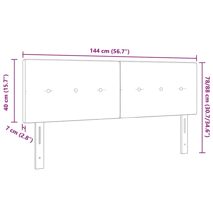 Hovedgærde med LED -strimmellys med hovedgærde Blå 72 cm Fløjl