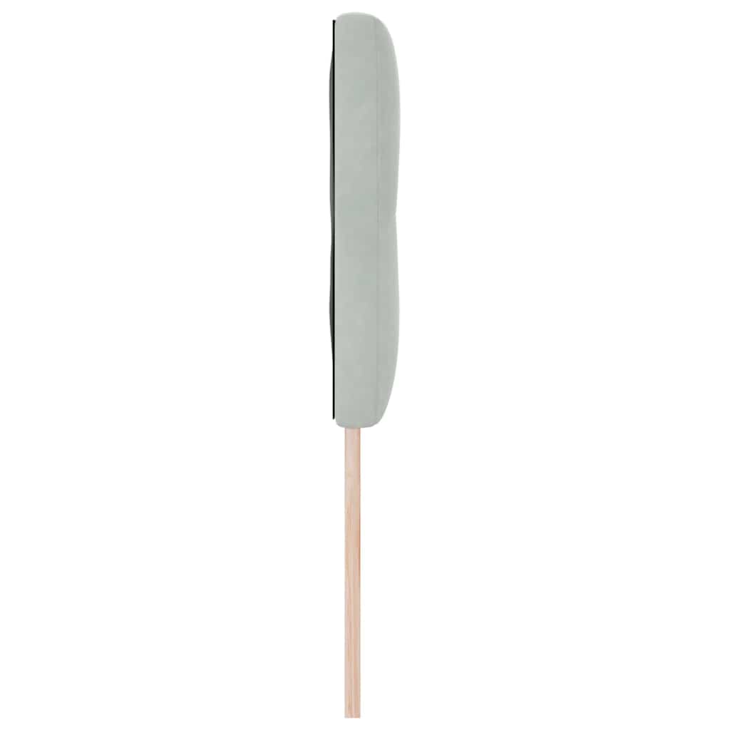 Hovedgærde med LED -strimmellys Lysegrå 80 cm Fløjl