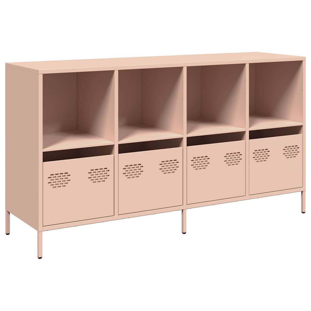 skænk 135x39x73,5 cm koldvalset stål lyserød