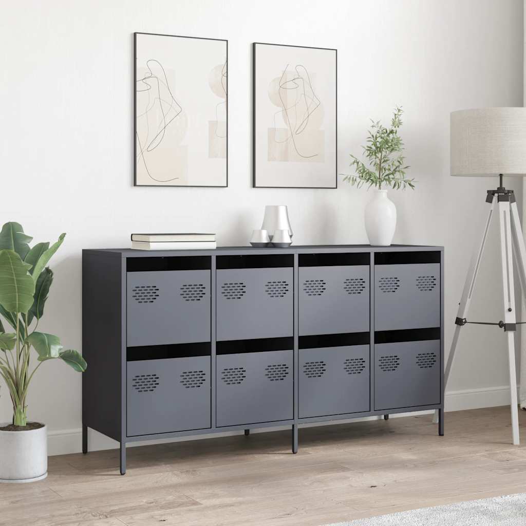 skænk 135x39x73,5 cm koldvalset stål antracitgrå