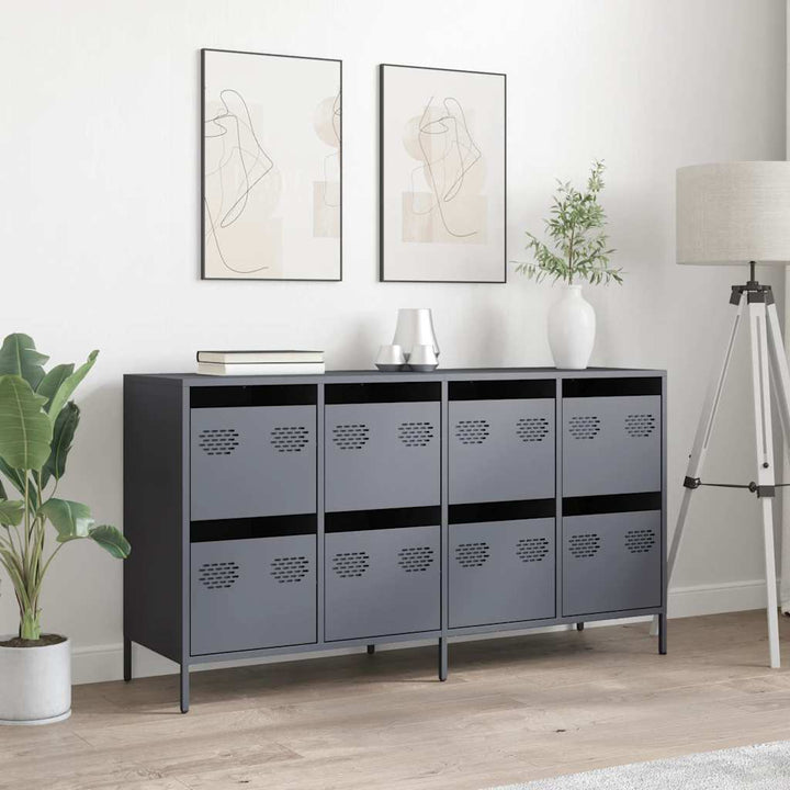 skænk 135x39x73,5 cm koldvalset stål antracitgrå