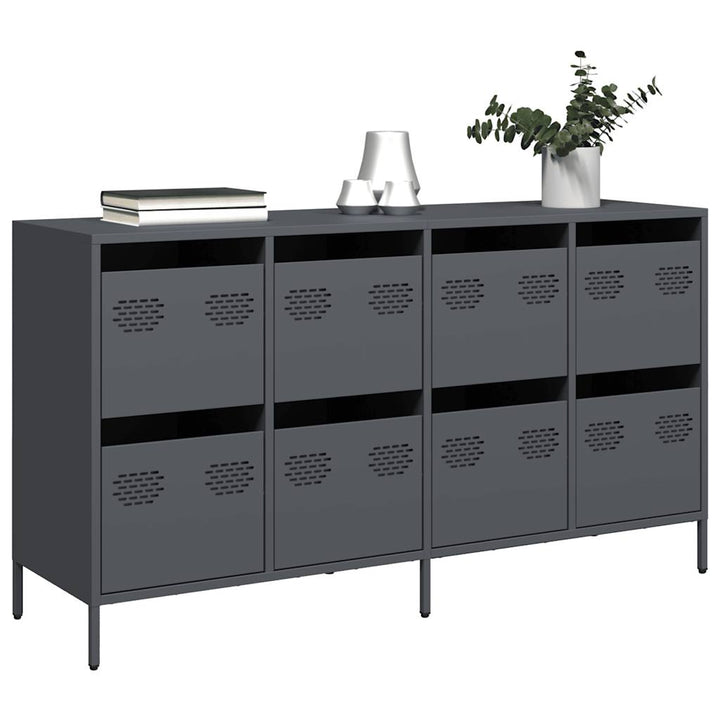 skænk 135x39x73,5 cm koldvalset stål antracitgrå